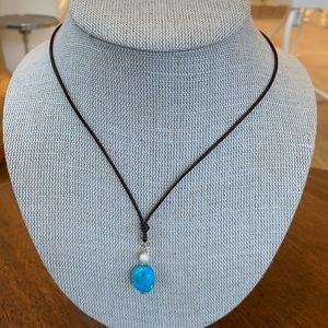 Vincent Peach Turquoise Royal Drop Necklace